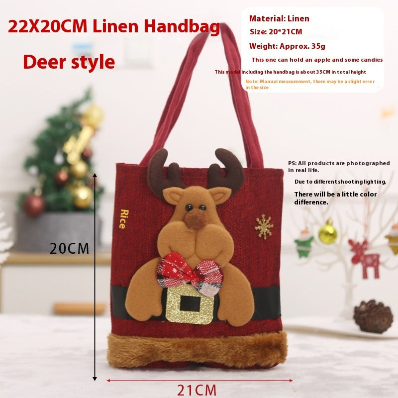 Christmas Candy Gift Tote Bag For Kids Funny Creative Santa Claus Elk Snowman Bear Handbag Small Christmas Tree Decoration Bags Christmas Candy Gift Tote Bag For Kids Funny Creative Santa Claus Elk Snowman Bear Handbag Small Christmas Tree Decoration Bags